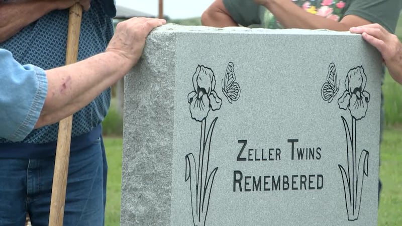 The Zeller family installed a monument that remembers the twin infants their ancestors buried...