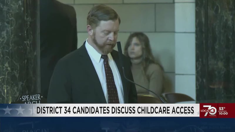 Candidates Ben Blodgett and incumbent Loren Lippincott discuss childcare issues and solutions...
